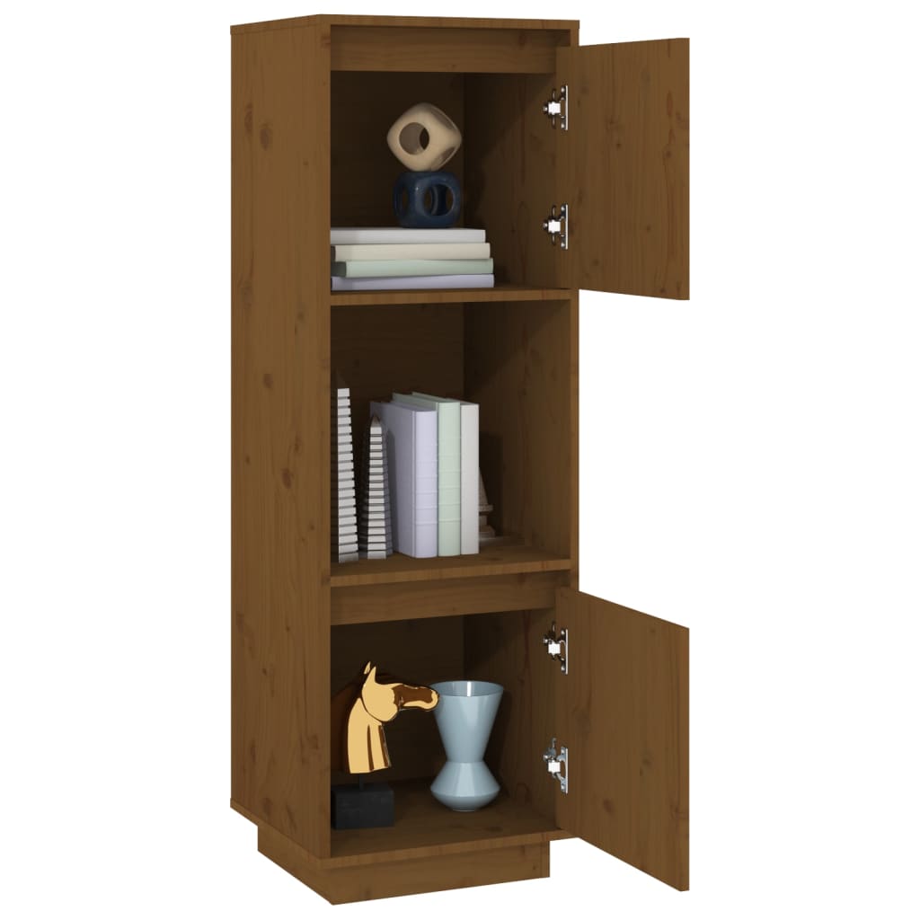 Chest of drawers, honey brown, 38x35x117cm, solid pine wood