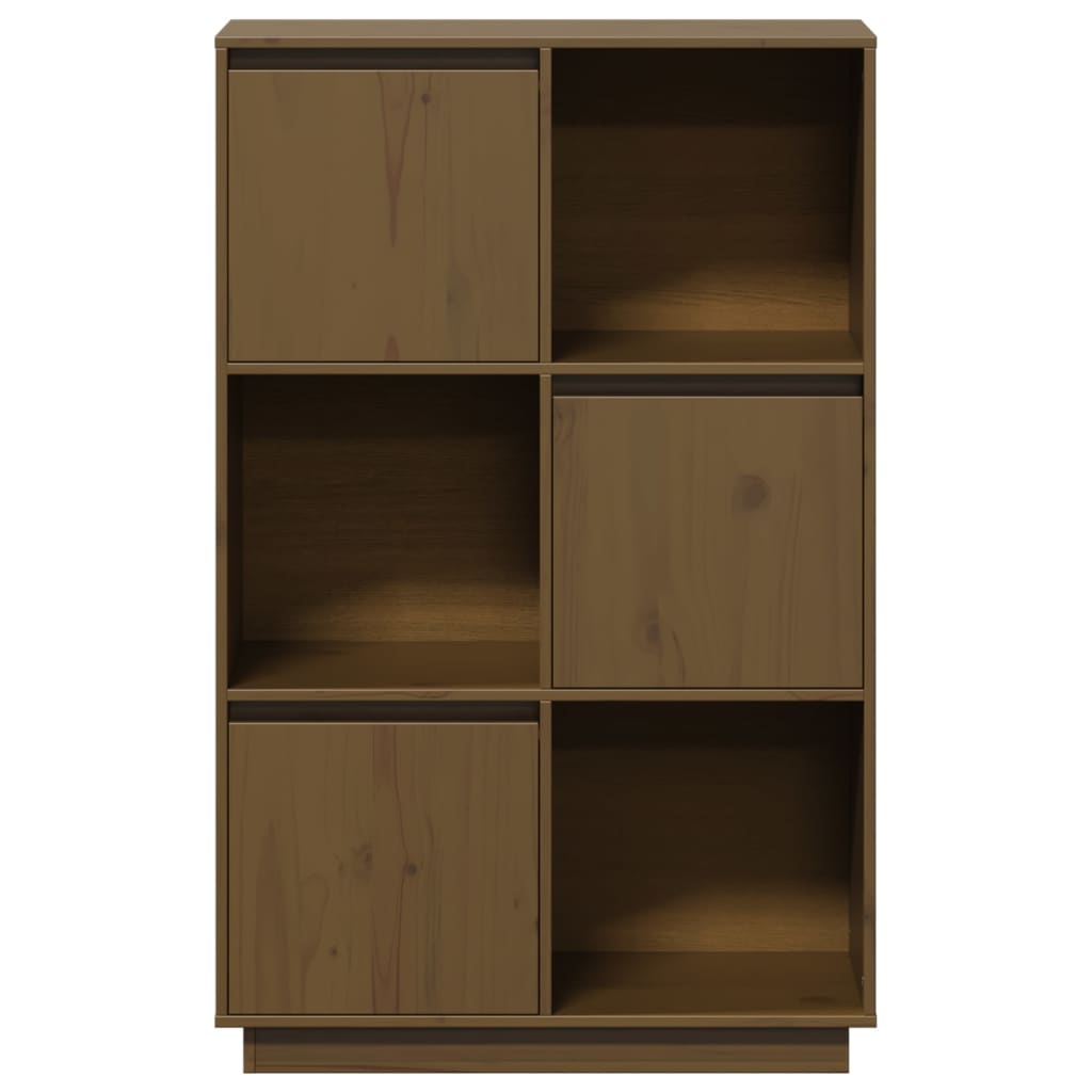 Chest of drawers, honey brown, 74x35x117cm, solid pine