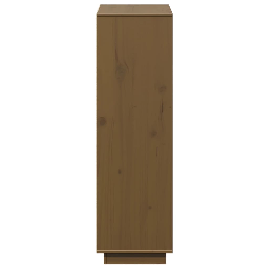 Chest of drawers, honey brown, 74x35x117cm, solid pine