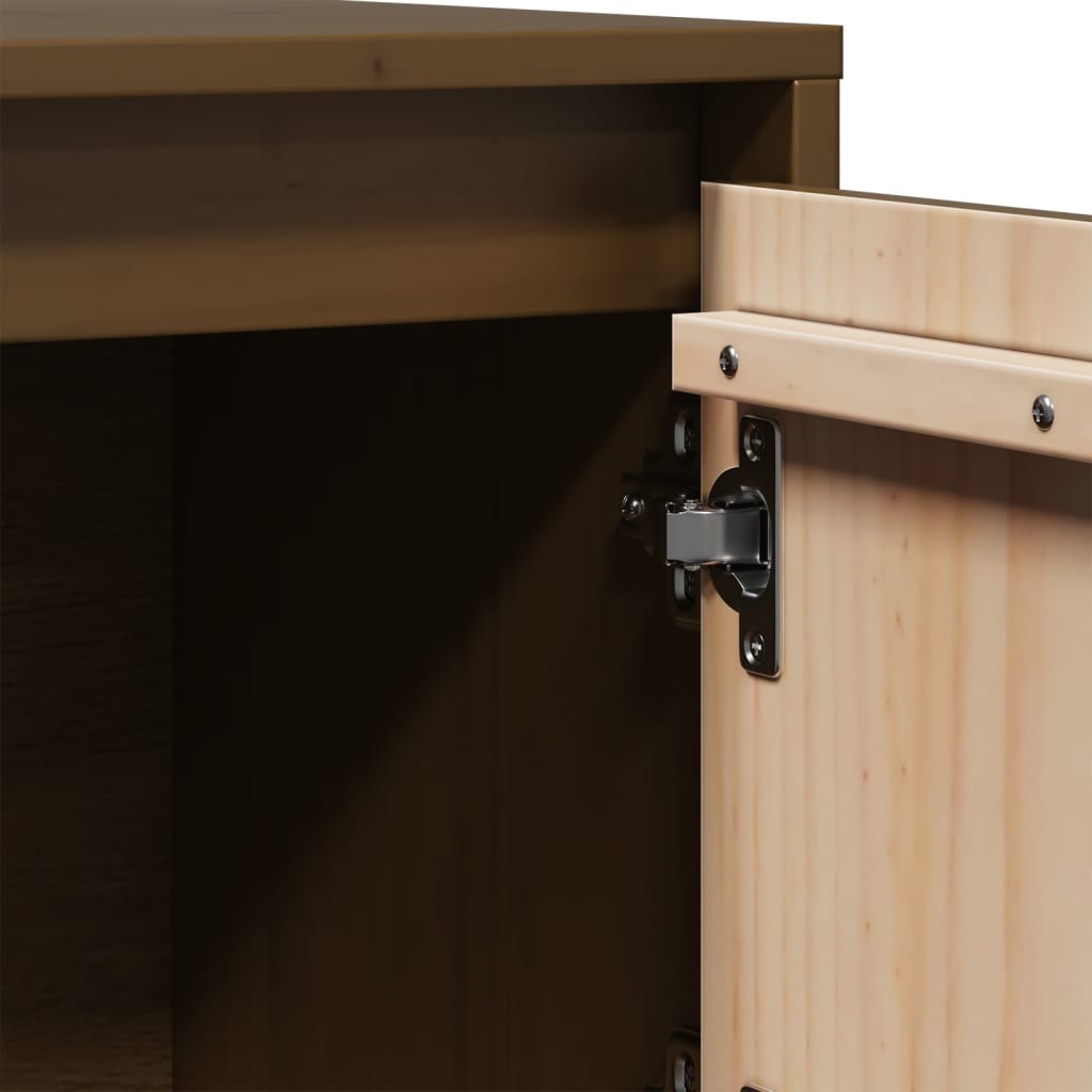 Chest of drawers, honey brown, 74x35x117cm, solid pine