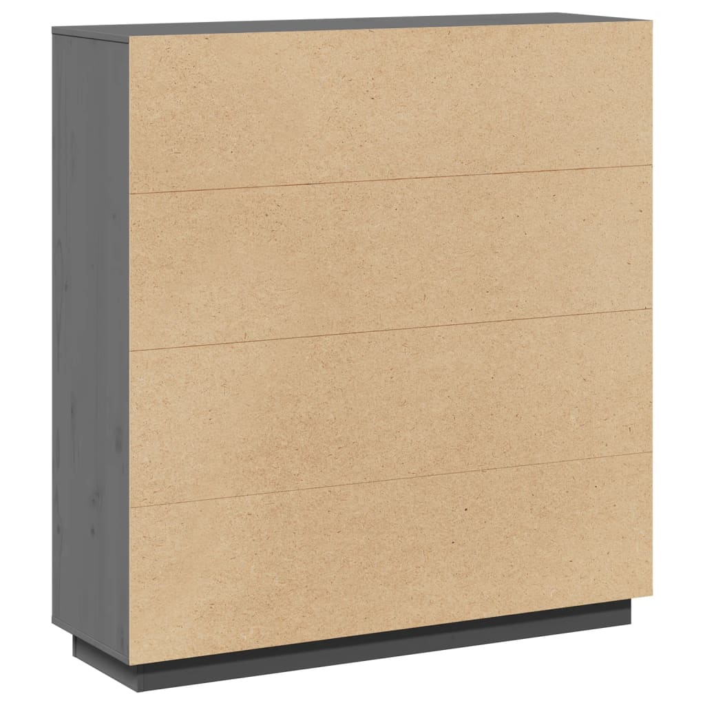 Kumode, pelēka, 110,5x35x117cm, priedes masīvkoks