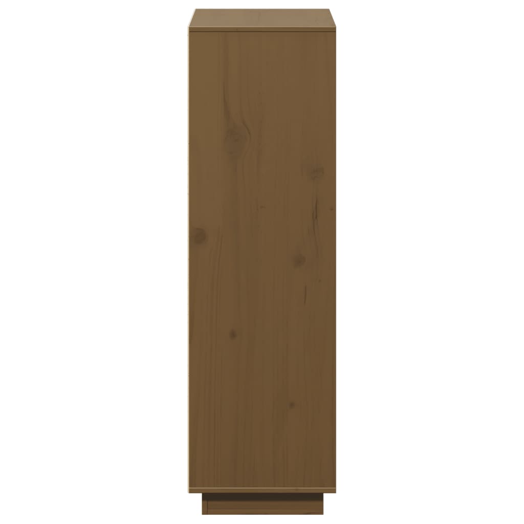 Chest of drawers, honey brown, 110.5x35x117cm, solid pine wood