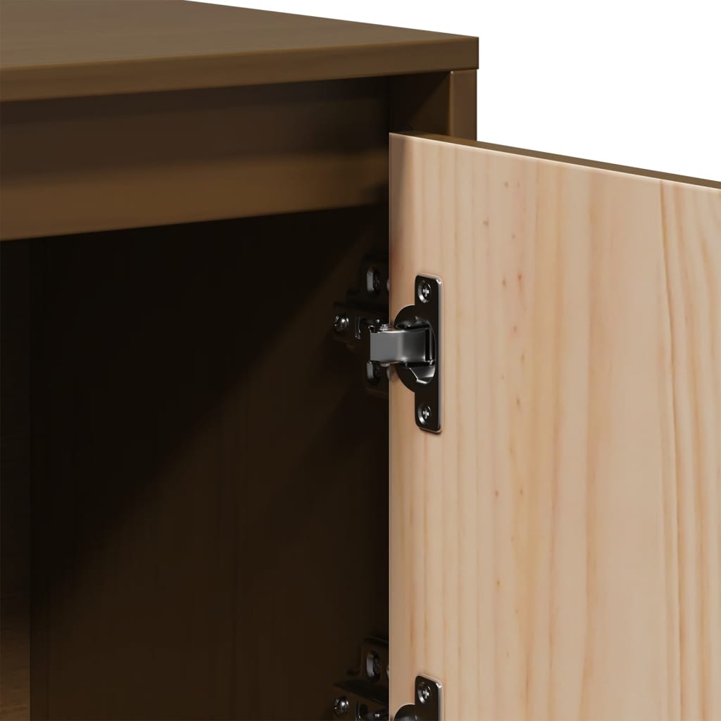 Chest of drawers, honey brown, 110.5x35x117cm, solid pine wood