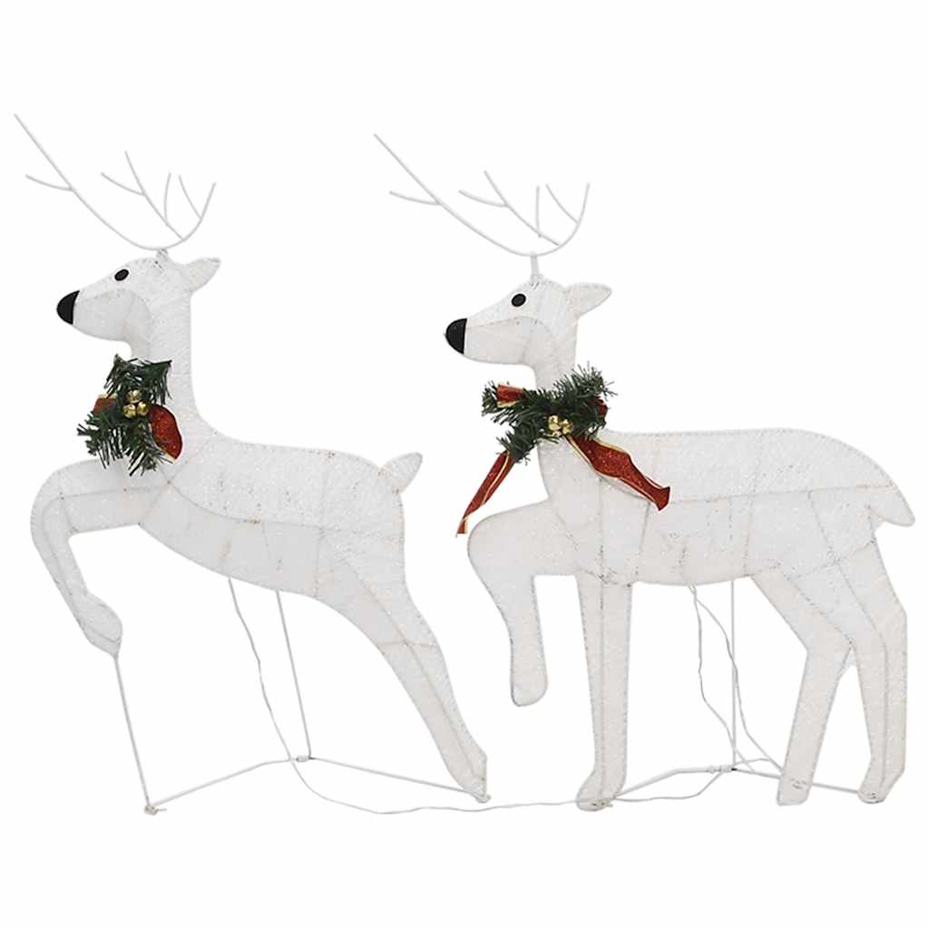 Christmas reindeer, 2 pcs., white, 40 LED lights