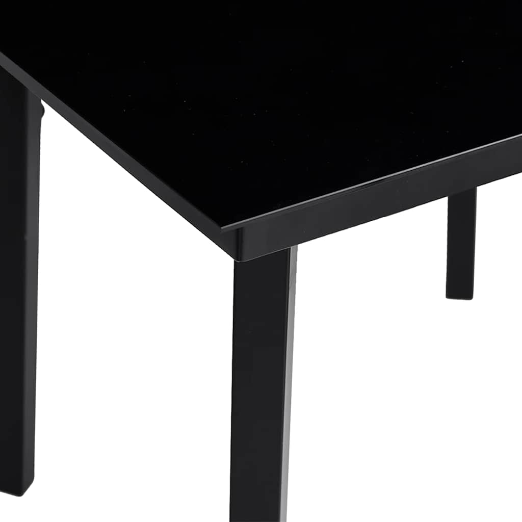 Outdoor dining table, black, 200x100x74cm, steel and glass