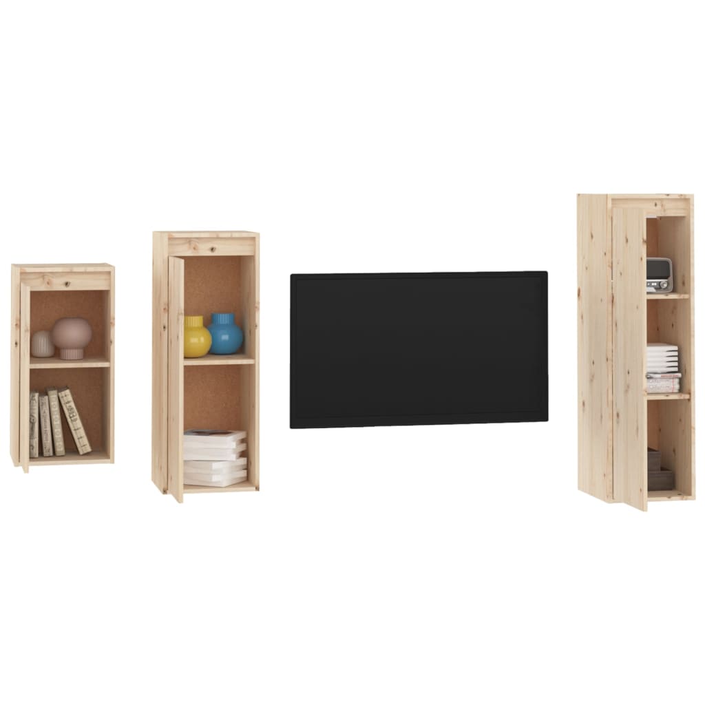 TV cabinets, 3 pcs., solid pine wood