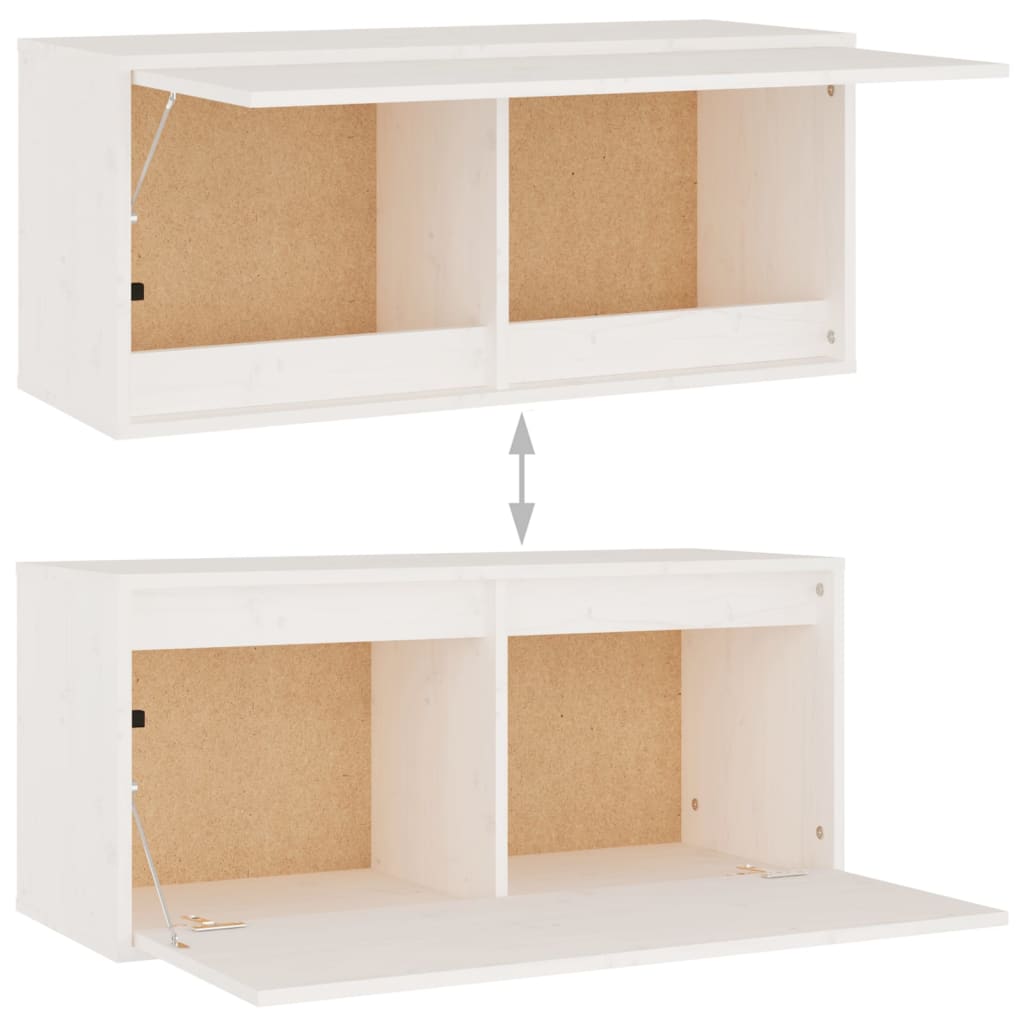 TV cabinets, 4 pcs., white, solid pine wood