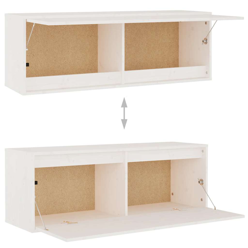 TV benches, 6 pcs, white, solid pine
