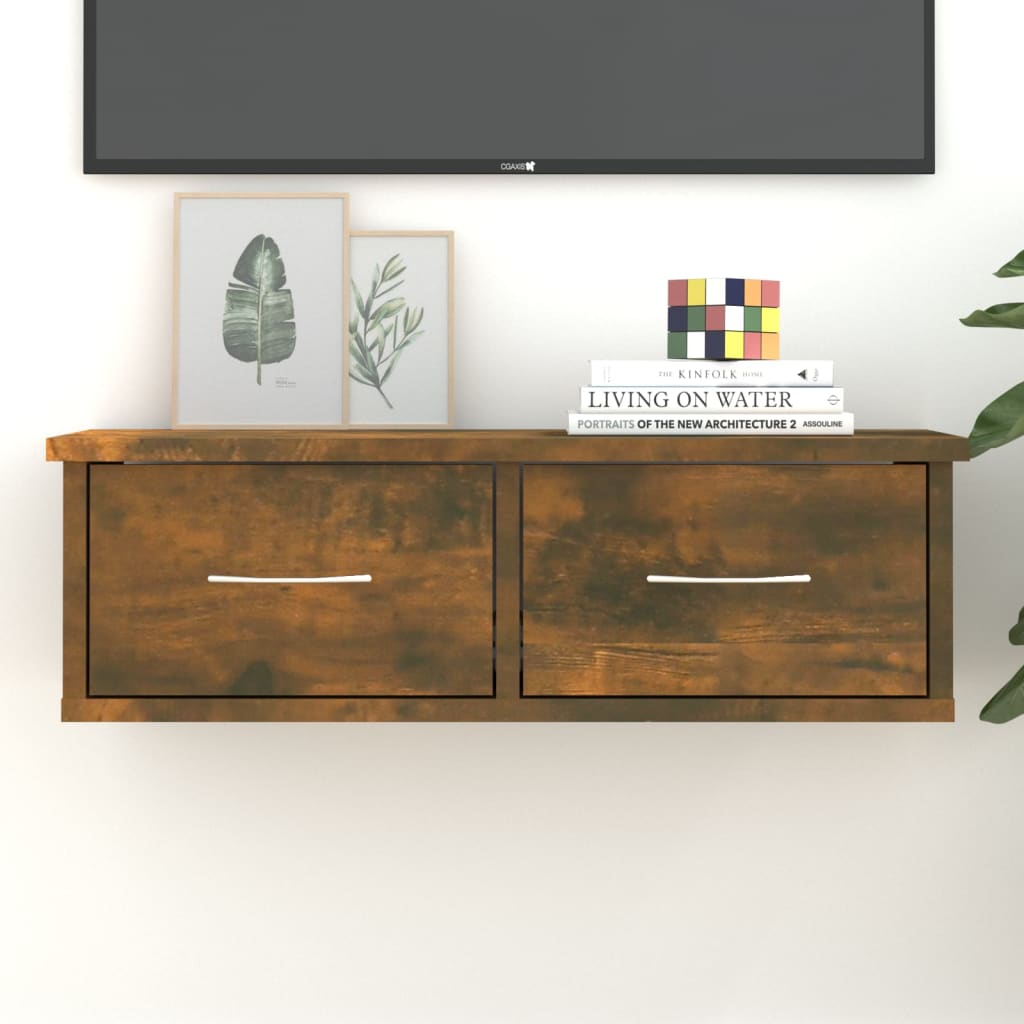 Wall cabinet, smoke oak, 60x26x18.5cm, wood