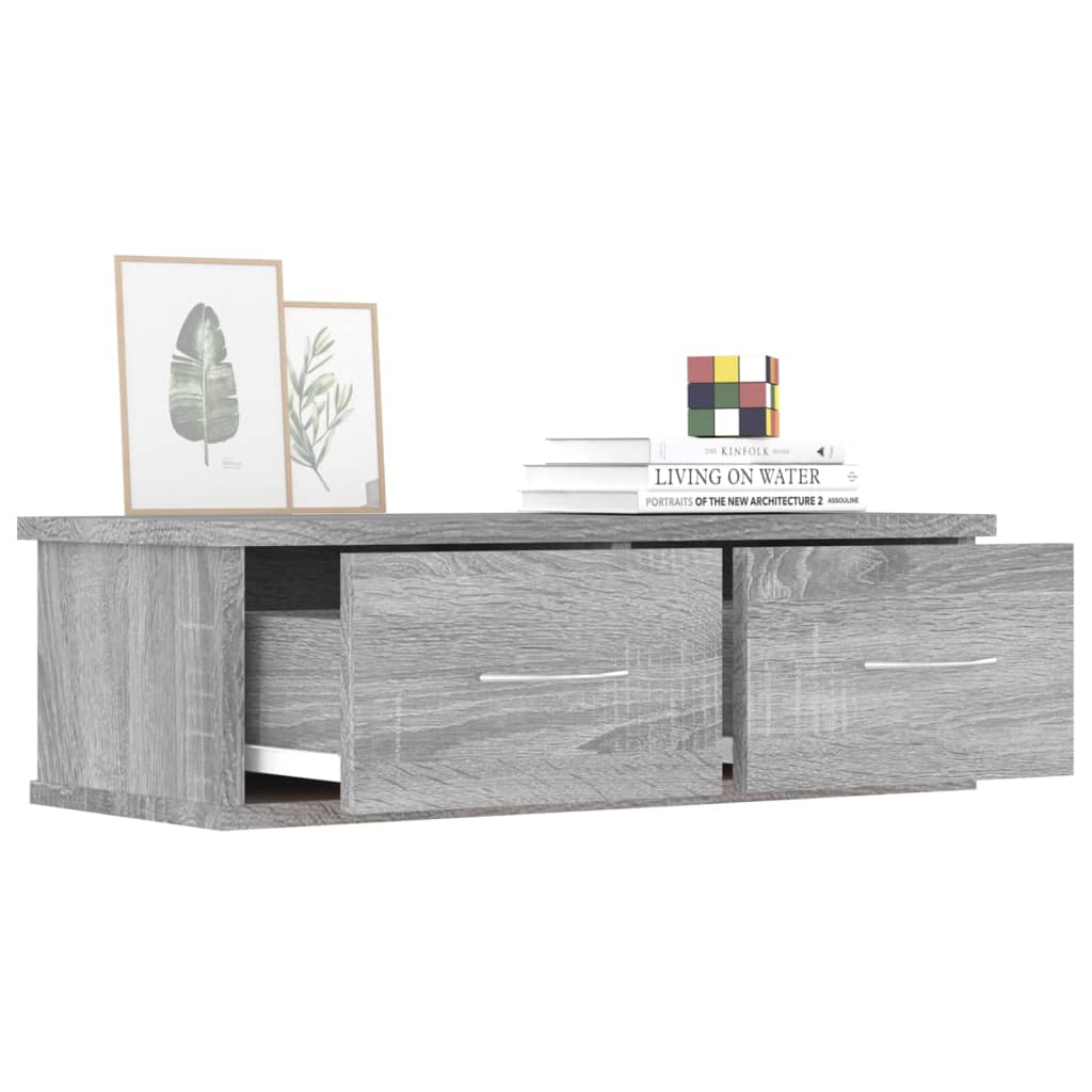 Wall cabinet, grey oak, 60x26x18.5cm, wood