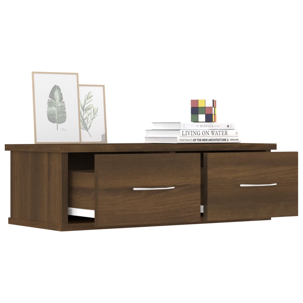 Wall cabinet, brown oak color, 60x26x18.5cm, wood