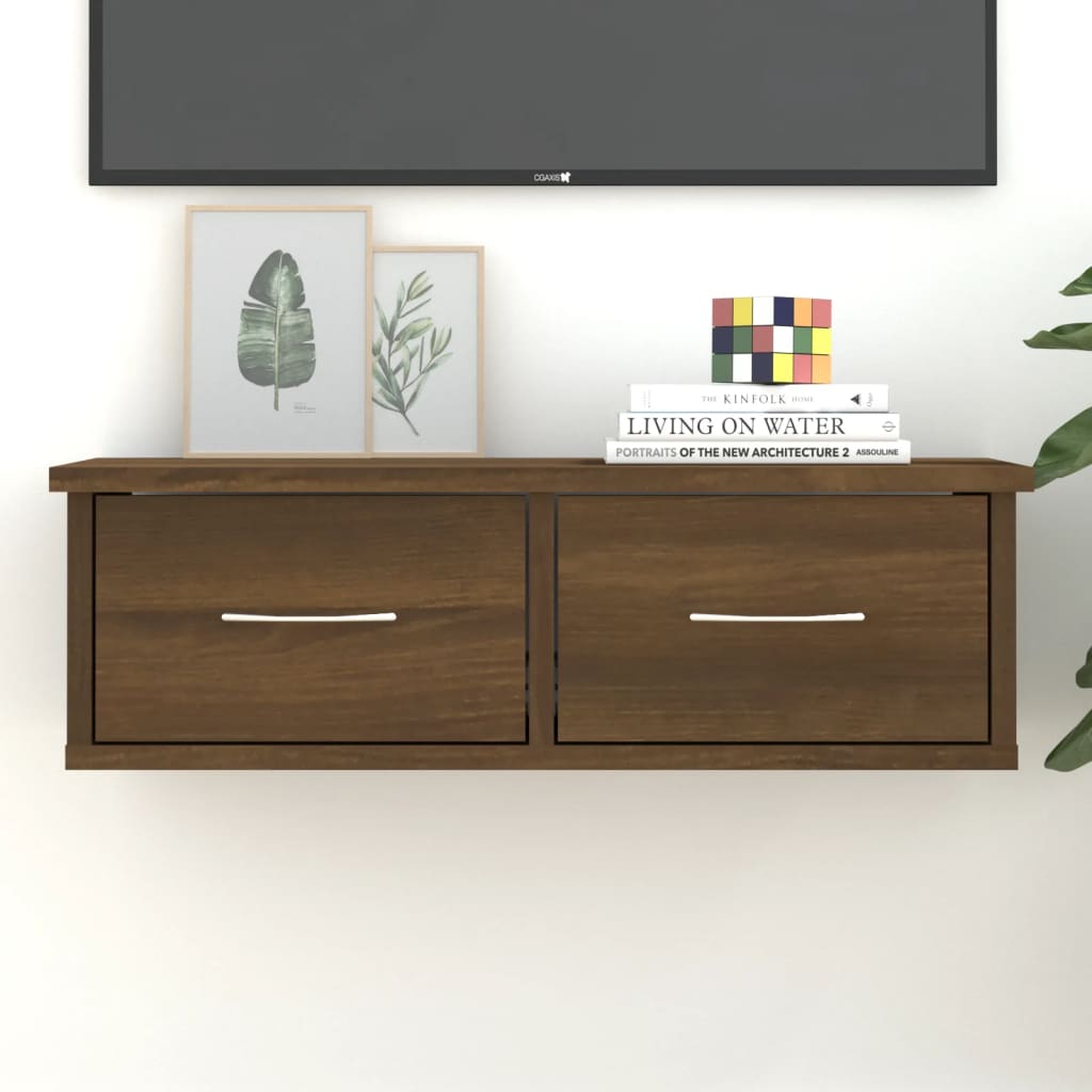 Wall cabinet, brown oak color, 60x26x18.5cm, wood