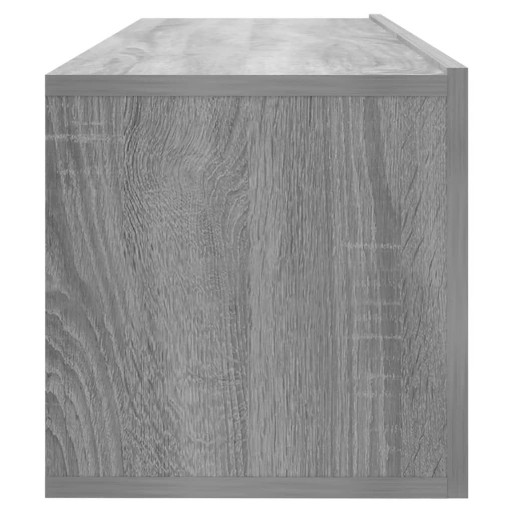 Wall-mounted TV cabinet, grey, 100x30x30 cm, wood
