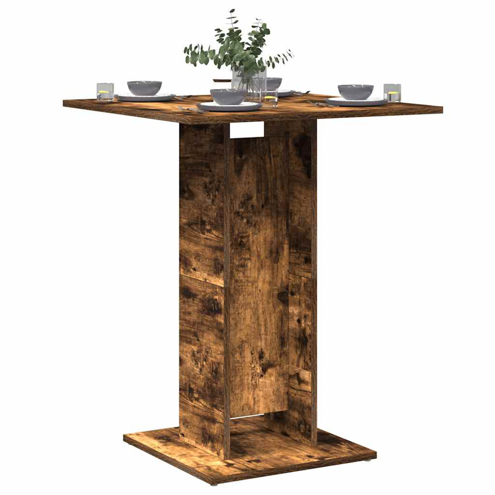 Bistro table, smoked oak, 60x60x75cm, engineered wood