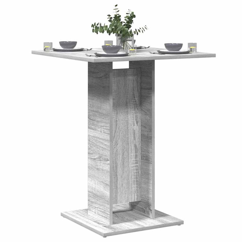 Bistro table, grey oak, 60x60x75cm, engineered wood