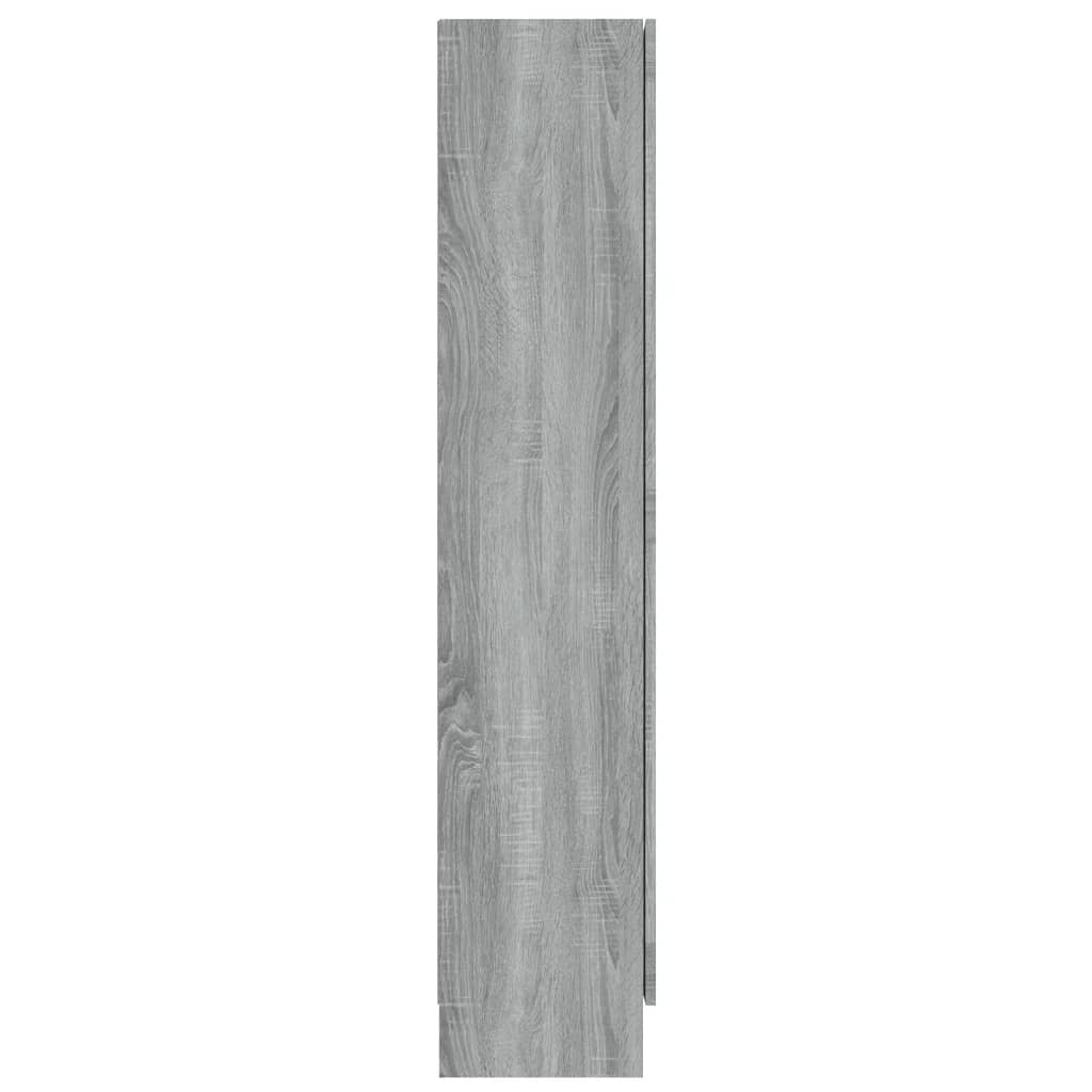 Vitrininė spintelė, pilka ąžuolo, 82,5x30,5x150cm, mediena