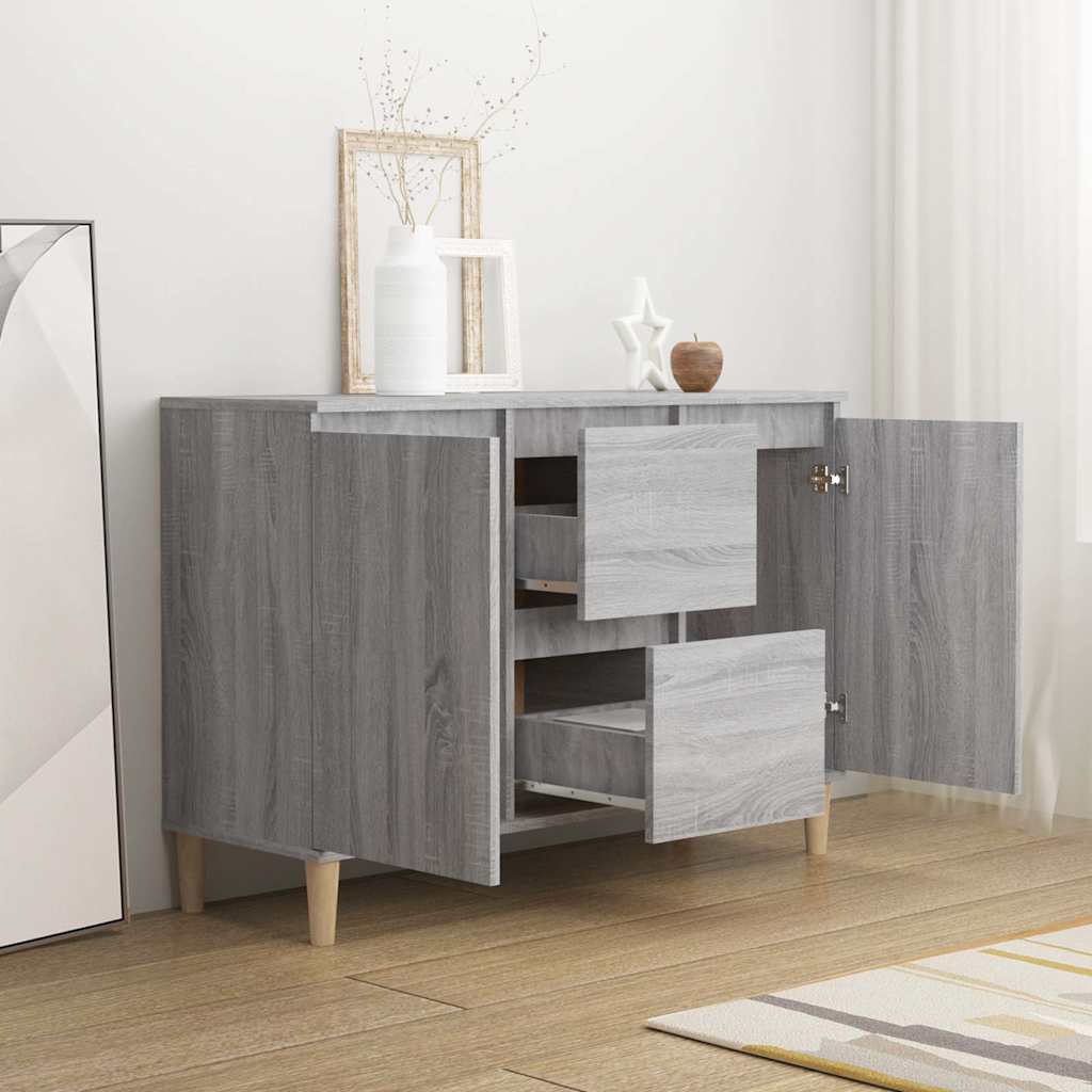 Sideboard, grey oak, 101x35x70cm, engineered wood