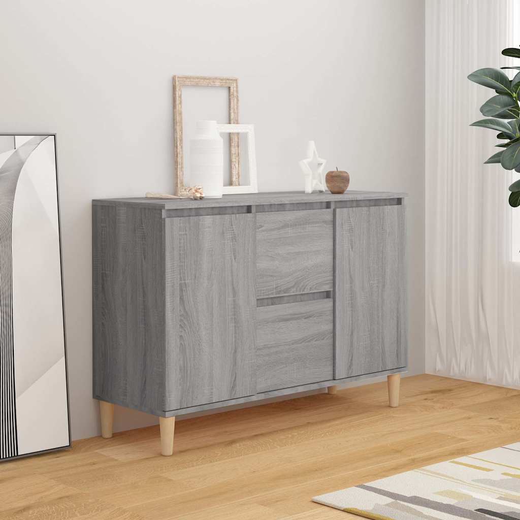 Sideboard, grey oak, 101x35x70cm, engineered wood