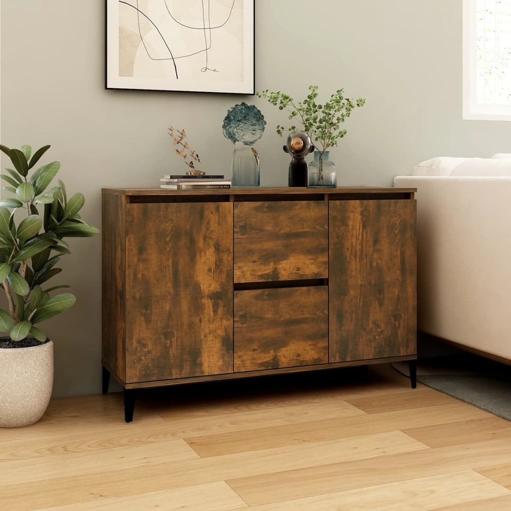 Šoninė spintelė, dūminio ąžuolo spalvos, 104x35x70cm, mediena