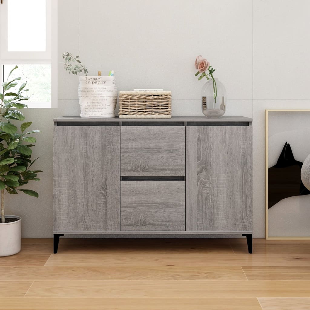 Sānu skapītis, pelēka ozolkoka krāsā, 104x35x70cm, koks