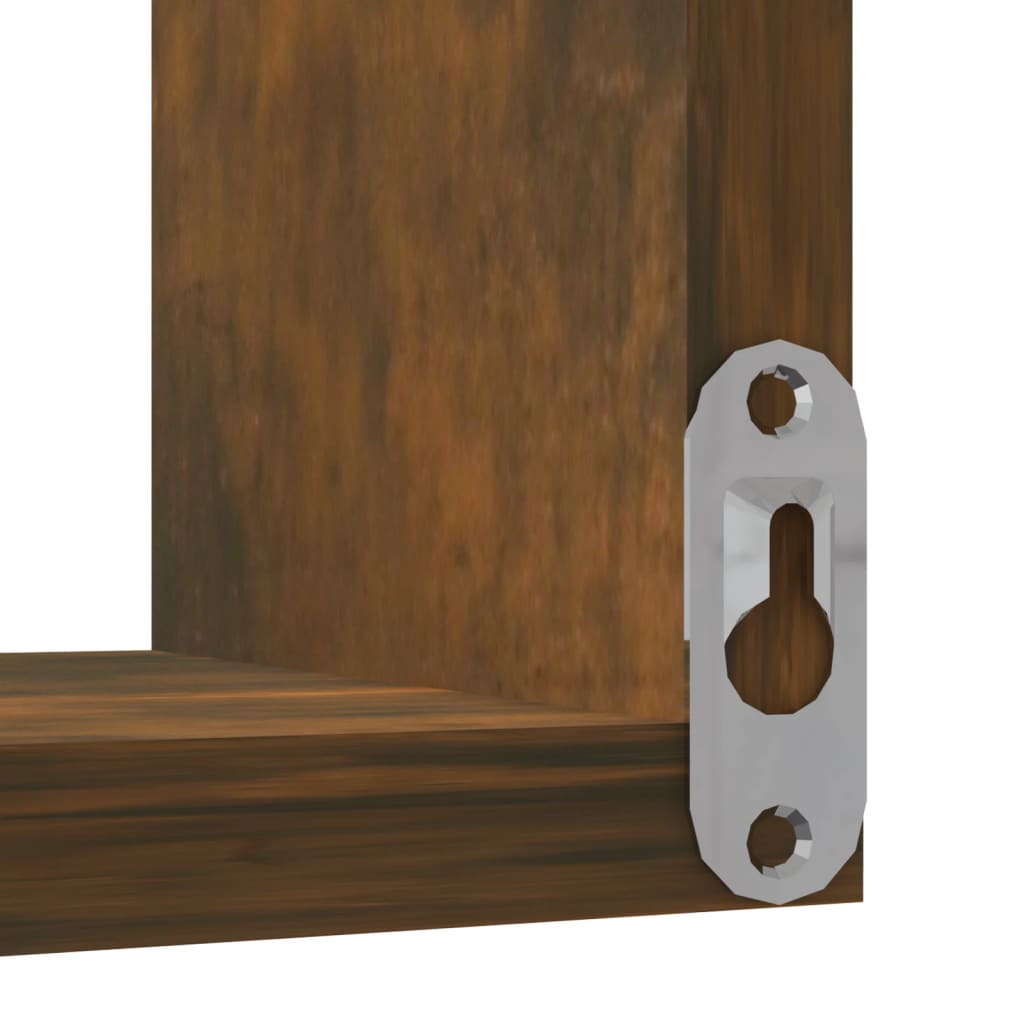 Sieninės kampinės lentynos, 2vnt., ąžuolo, 40x40x50cm, mediena