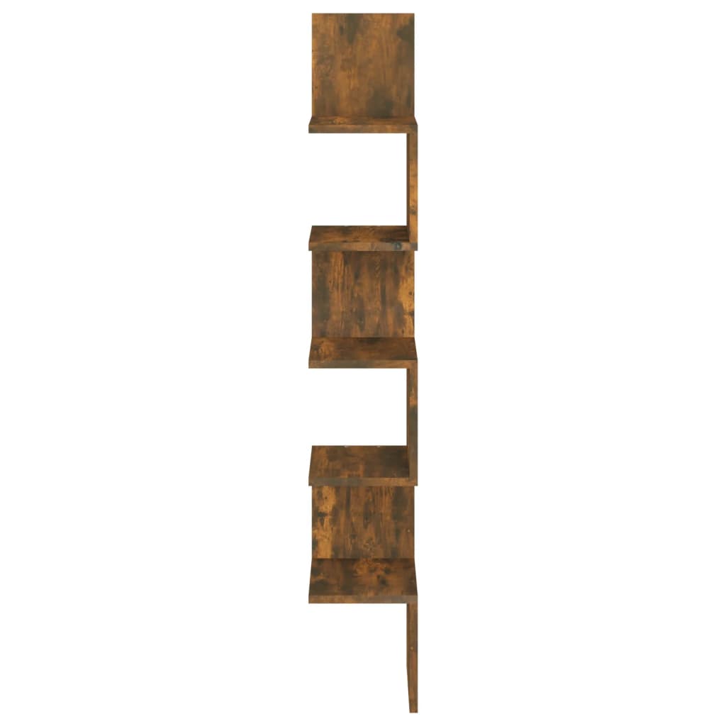Wall corner shelf, smoky oak, 20x20x127.5cm, wood