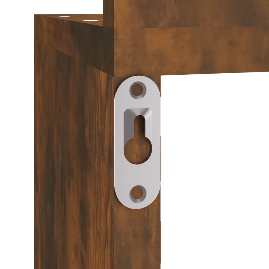 Wall corner shelf, smoky oak, 20x20x127.5cm, wood