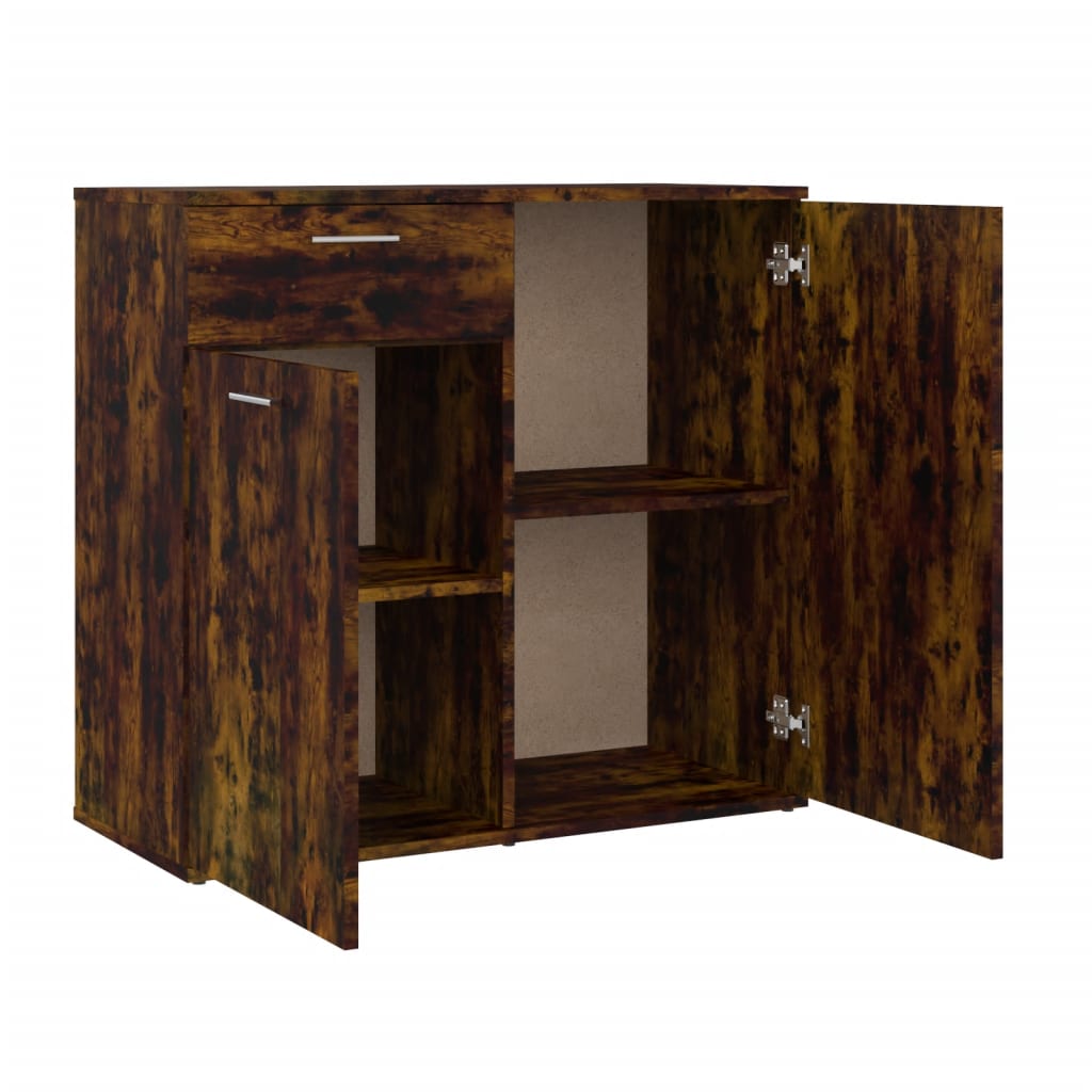 Side cabinet, smoked oak, 80x36x75cm, wood