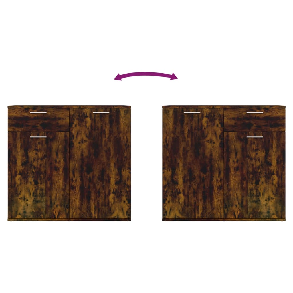 Side cabinet, smoked oak, 80x36x75cm, wood