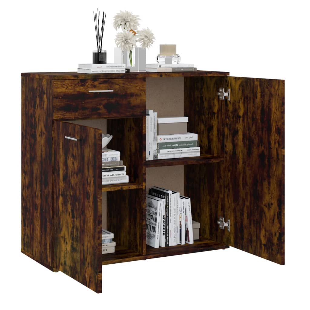 Side cabinet, smoked oak, 80x36x75cm, wood