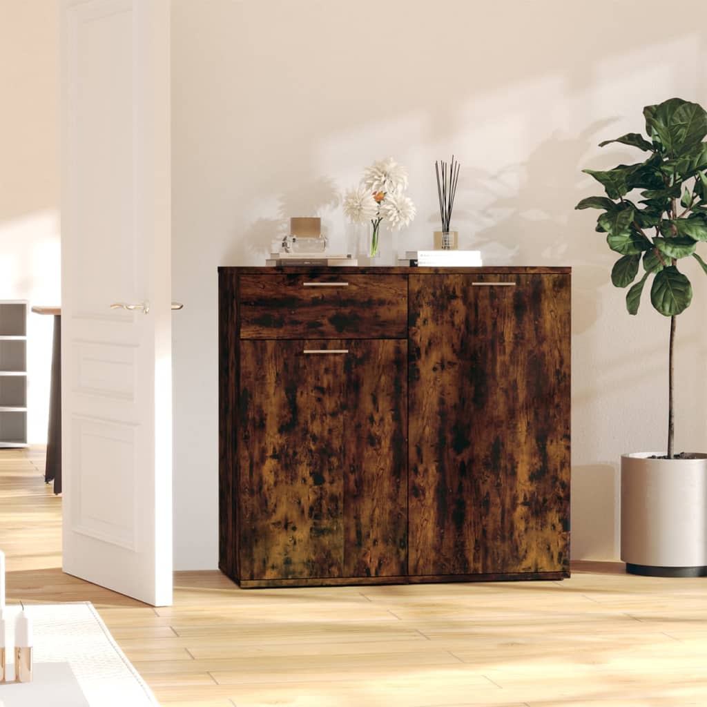 Side cabinet, smoked oak, 80x36x75cm, wood
