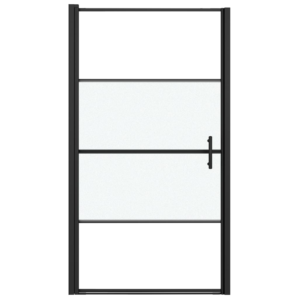 Shower doors, black, 100x178cm, glass, semi-frosted