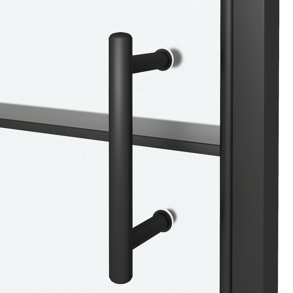 Shower doors, black, 100x178cm, glass, semi-frosted