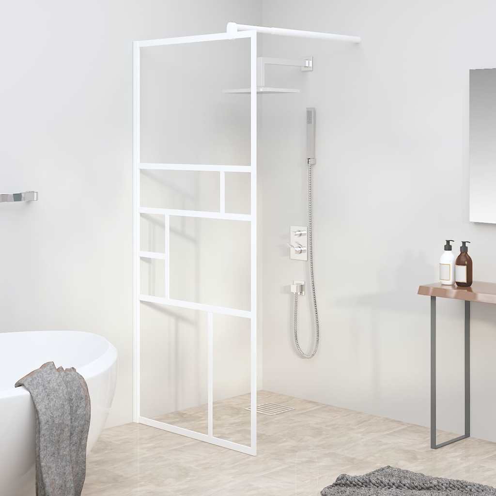 Dušo sienelė, baltos spalvos, 80x195cm, ESG stiklas
