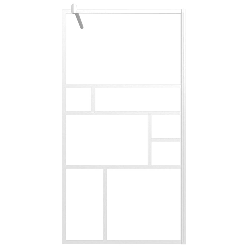 Shower screen, white, 100x195cm, ESG glass