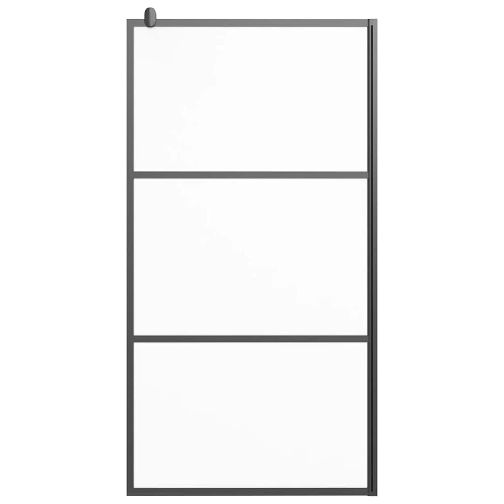 Shower screen, black, 100x195cm, ESG glass, frosted