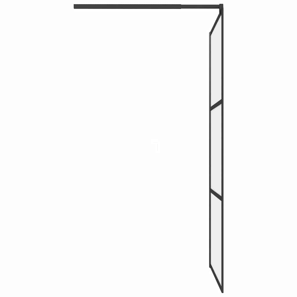 Shower screen, black, 100x195cm, ESG glass, frosted
