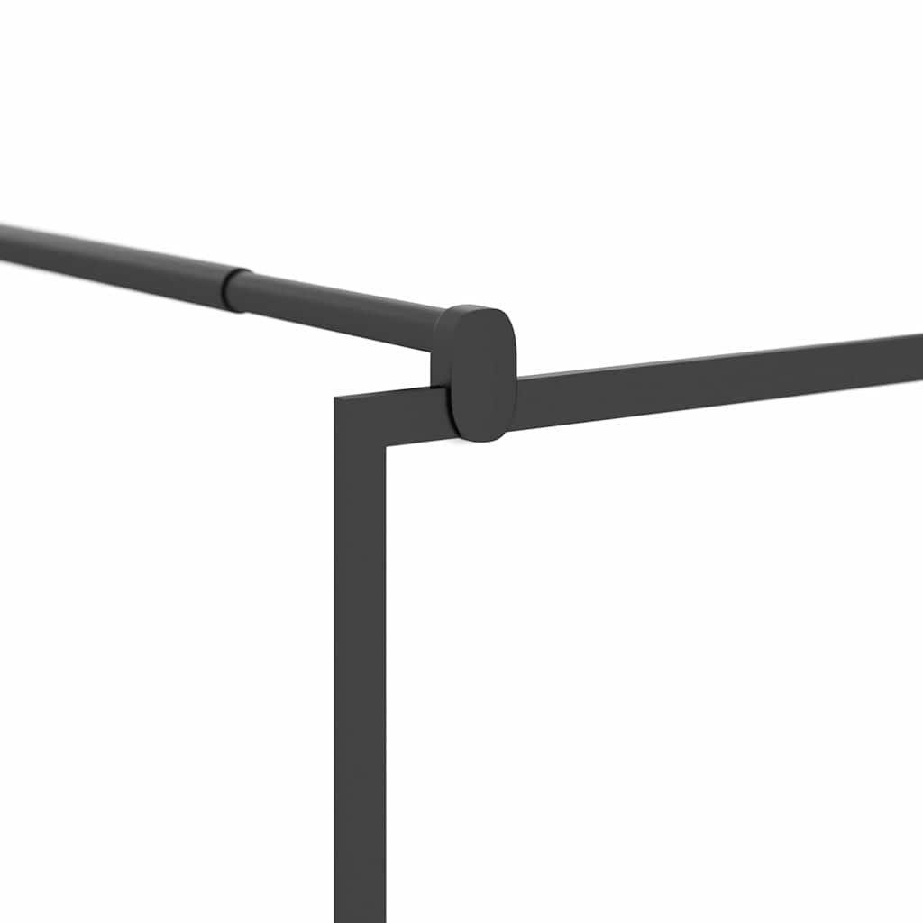 Shower screen, black, 100x195cm, ESG glass, frosted