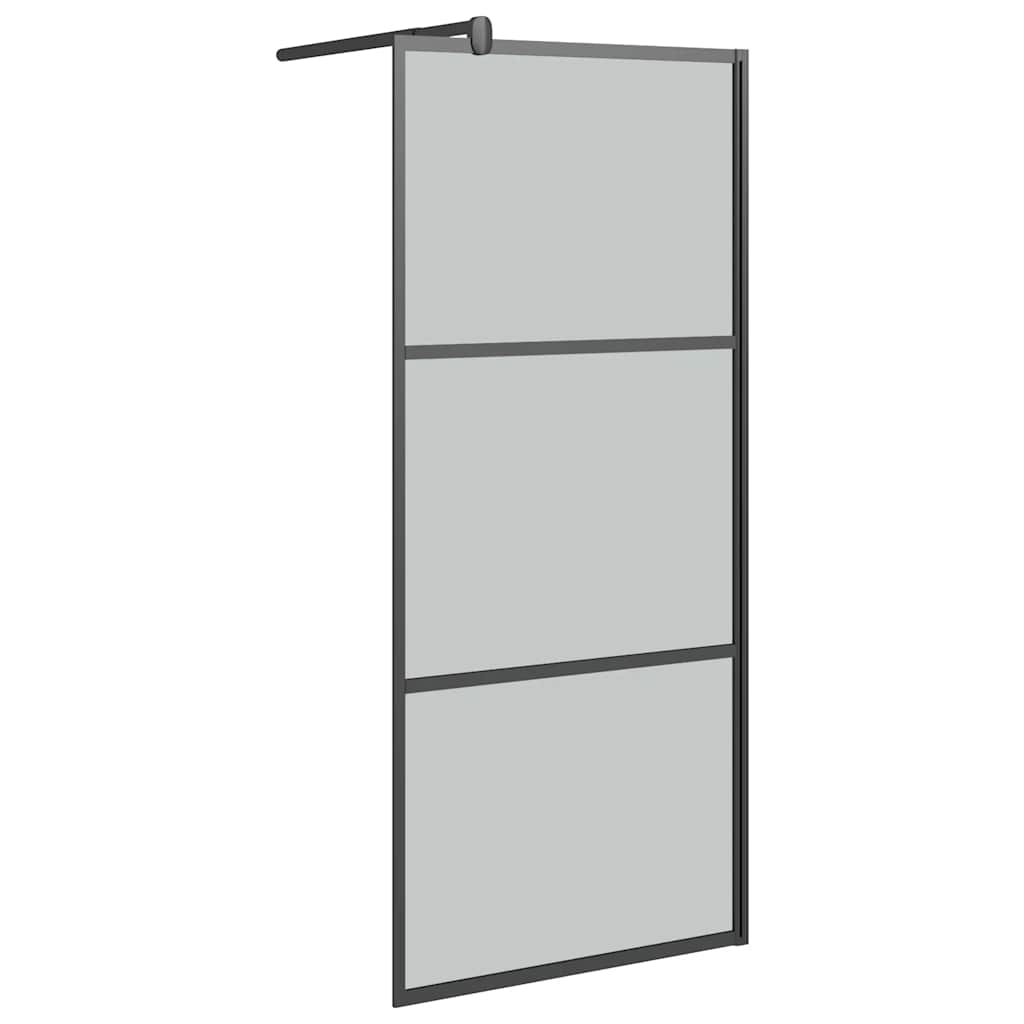 Shower screen, black, 90x195cm, dark ESG glass
