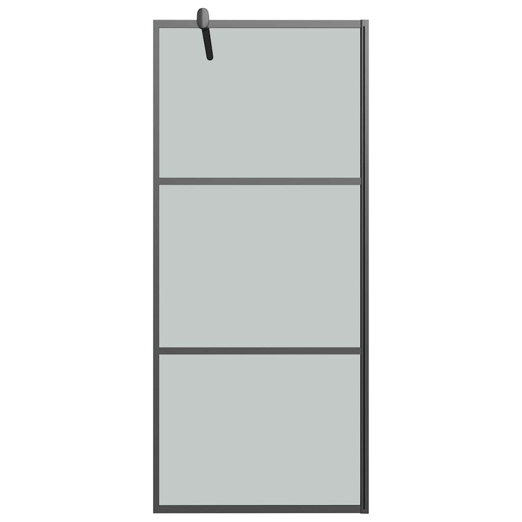 Shower screen, black, 90x195cm, dark ESG glass