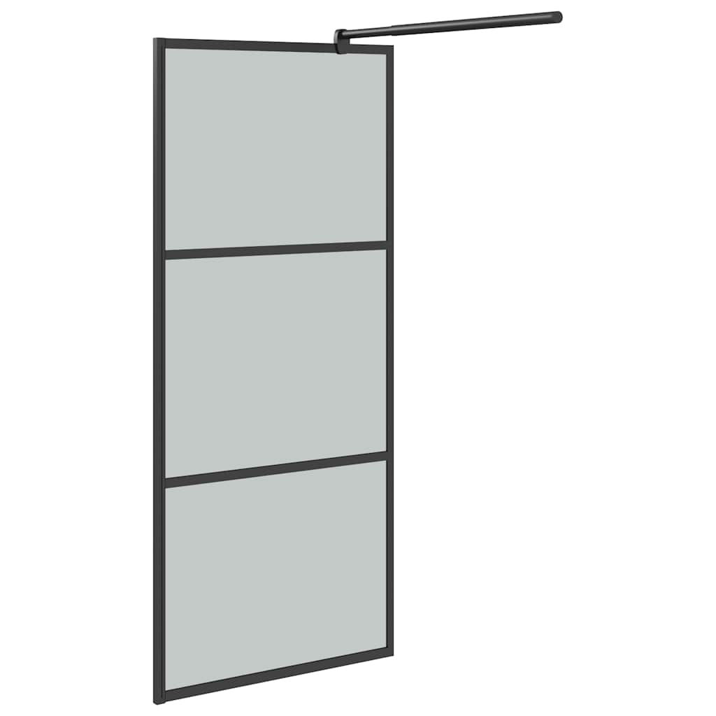 Shower screen, black, 90x195cm, dark ESG glass