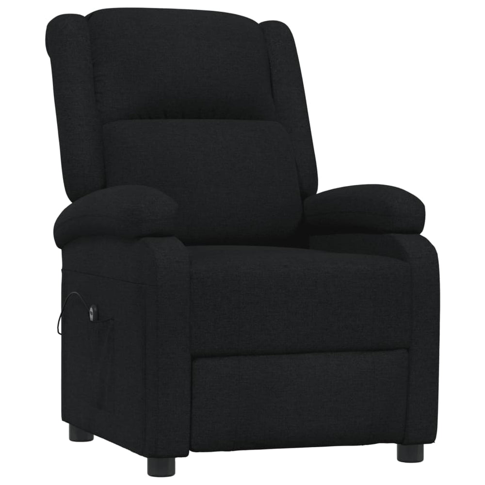 Electric reclining chair, black, fabric