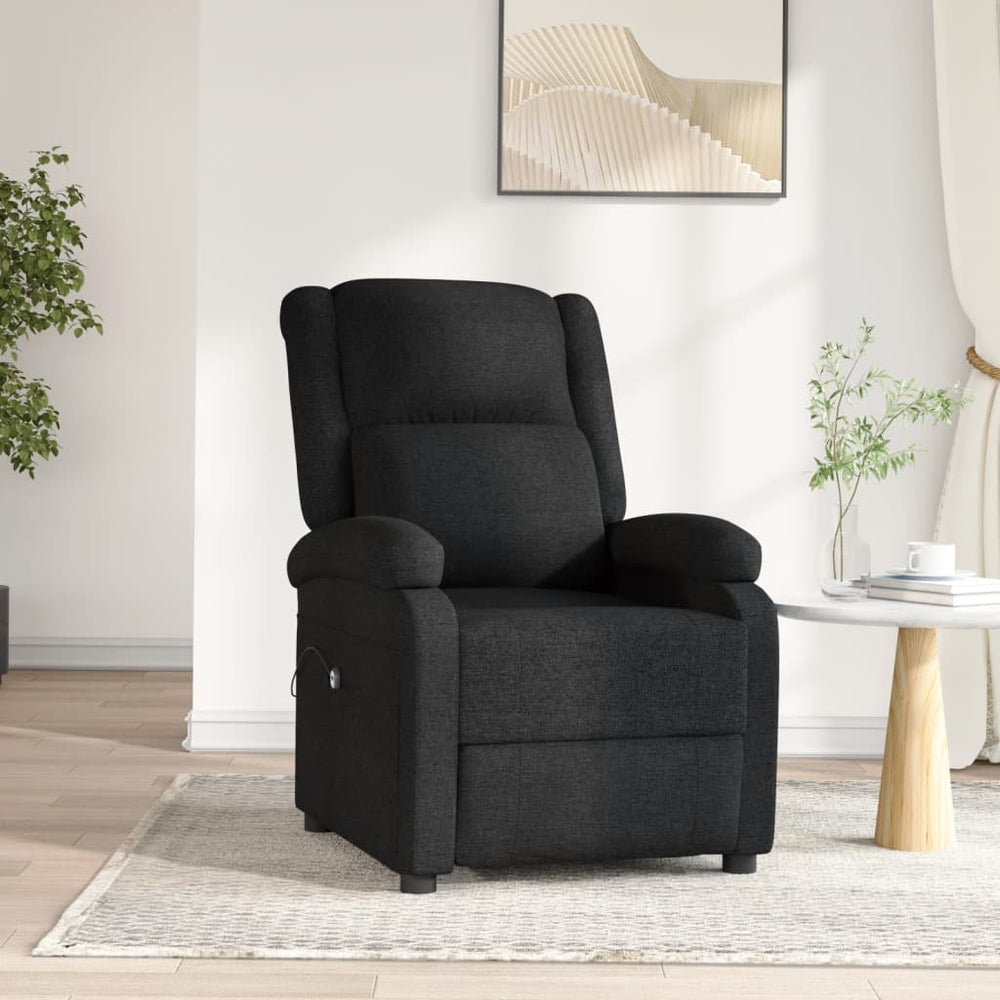 Electric reclining chair, black, fabric