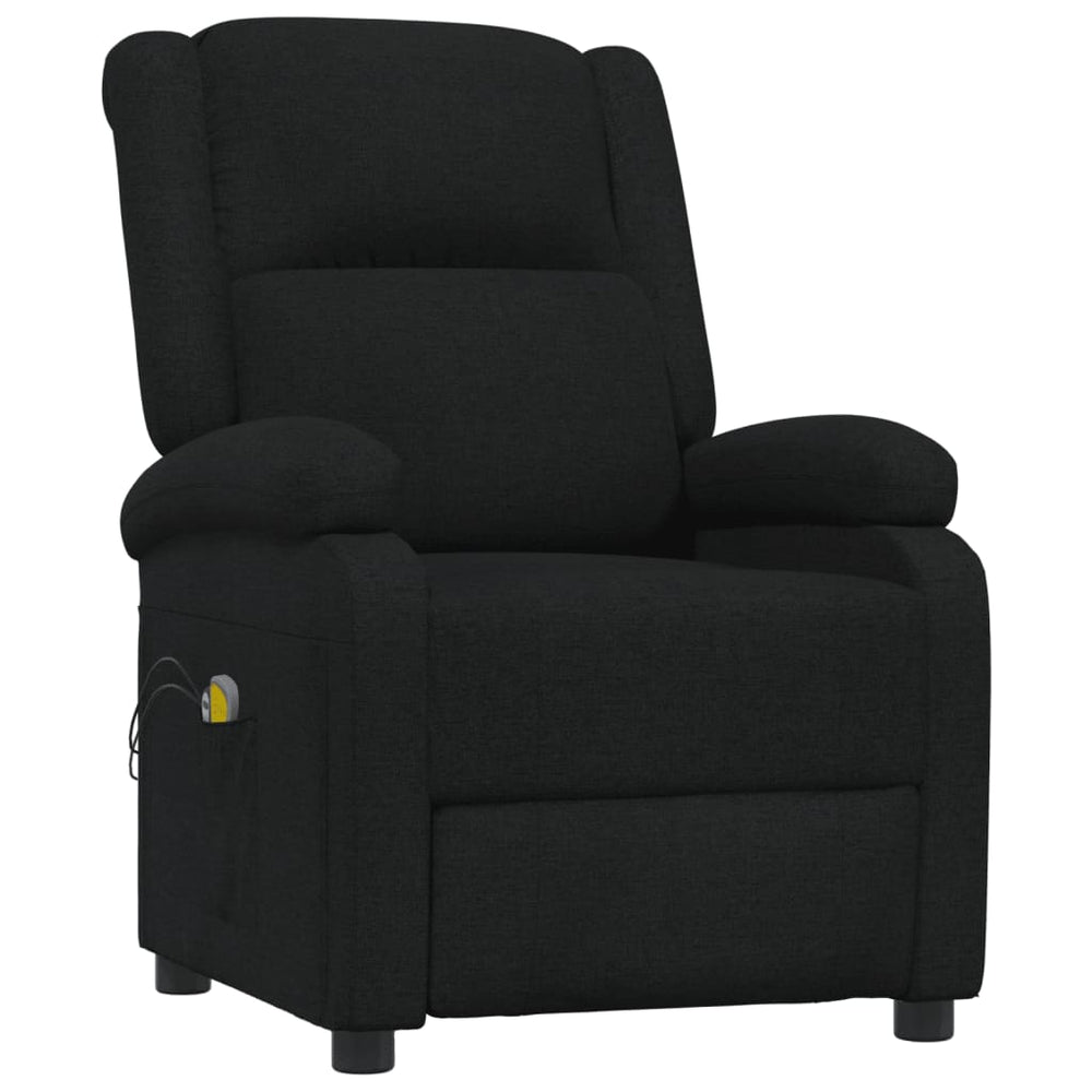 Electric massage chair, black, fabric