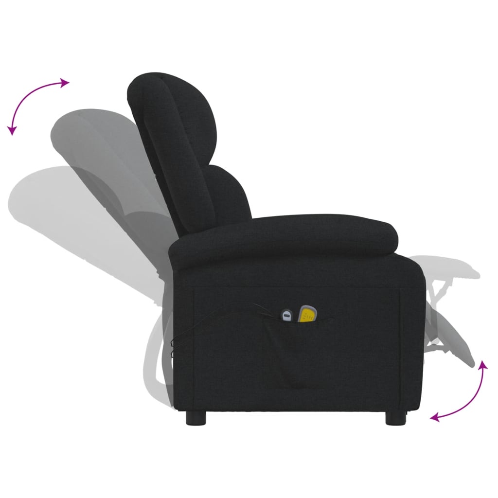 Elektrisks masāžas krēsls, melns, audums
