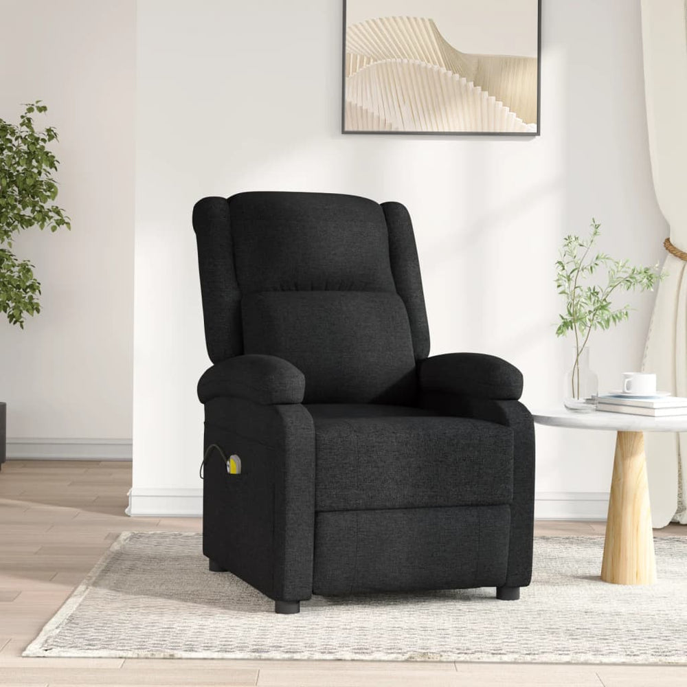 Electric massage chair, black, fabric