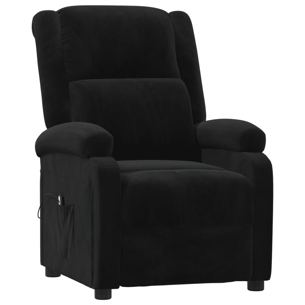 Electric recliner, black, velvet