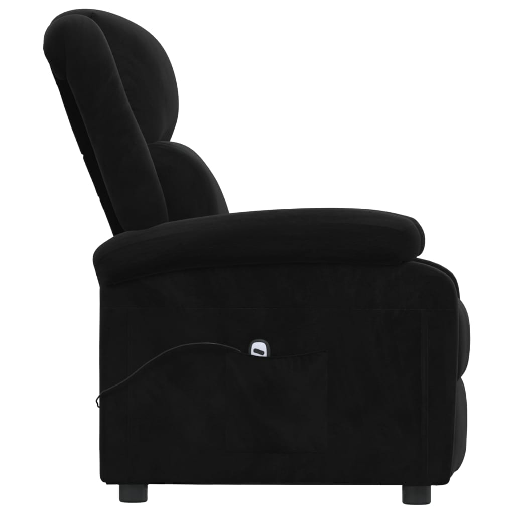 Electric recliner, black, velvet