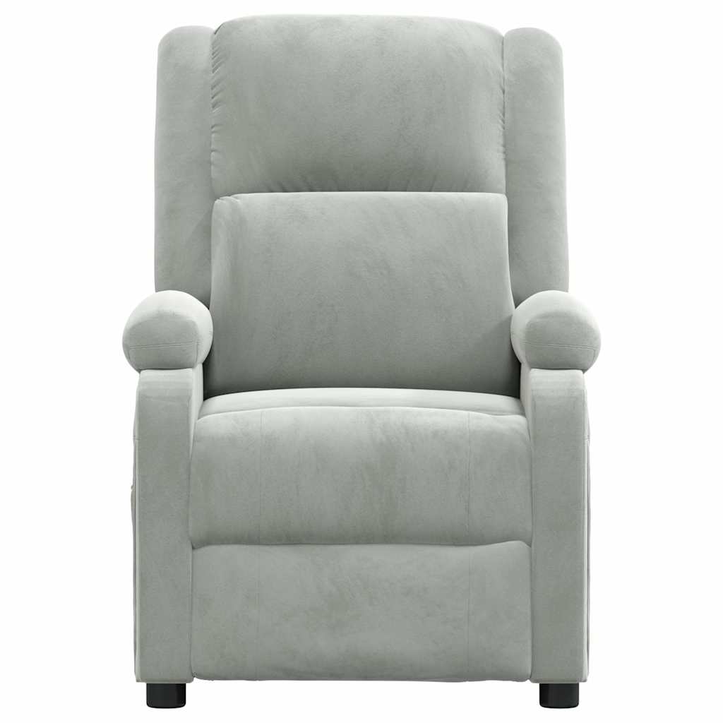 Electric massage chair, light gray, velvet