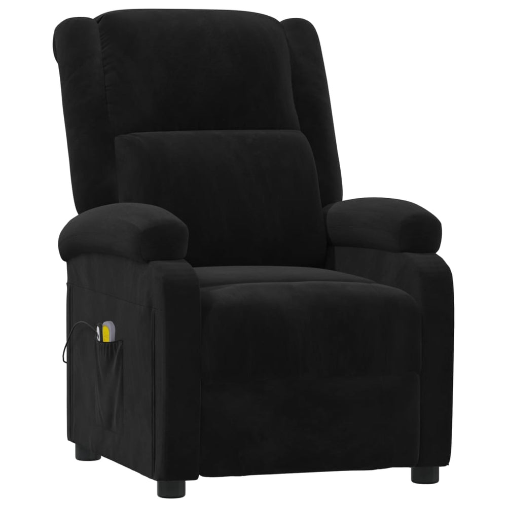 Electric massage chair, black, velvet